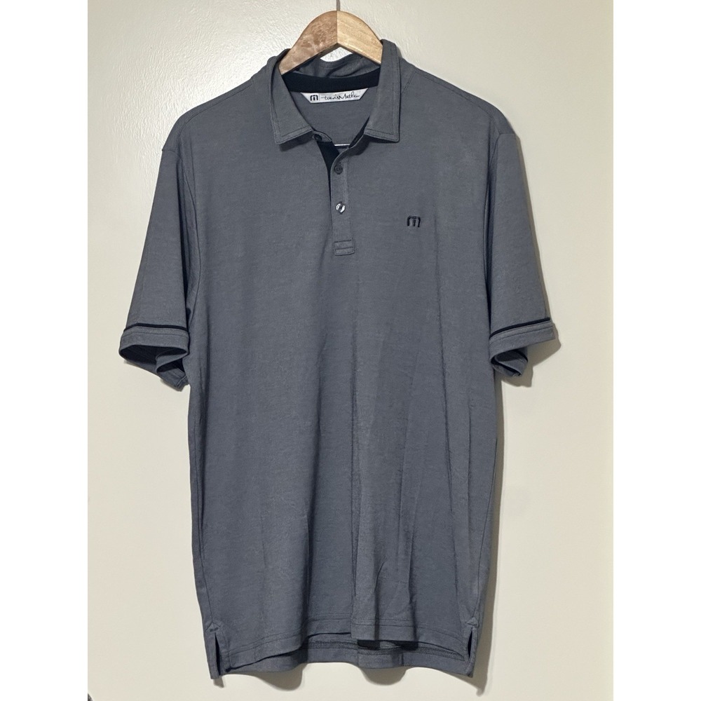 Travis Mathew Polo‎ Golf Shirt Mens Large Gray Pima Cotton